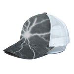 White Lightning Print White Mesh Trucker Cap