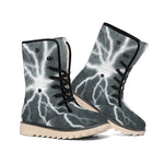 White Lightning Print Winter Boots