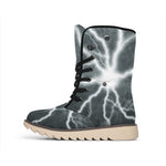 White Lightning Print Winter Boots