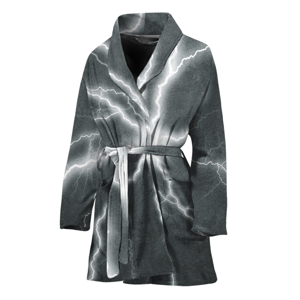 White Lightning Print Women's Bathrobe