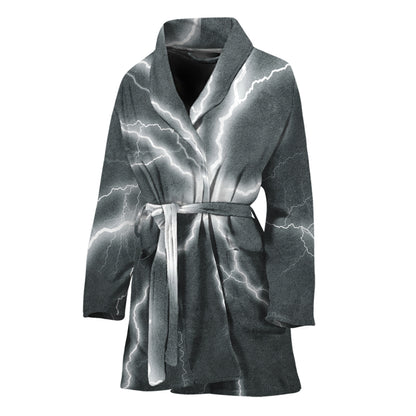 White Lightning Print Women's Bathrobe