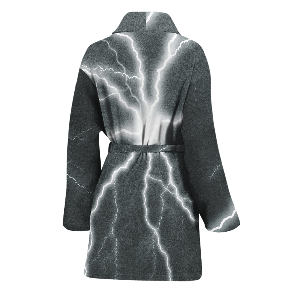 White Lightning Print Women's Bathrobe