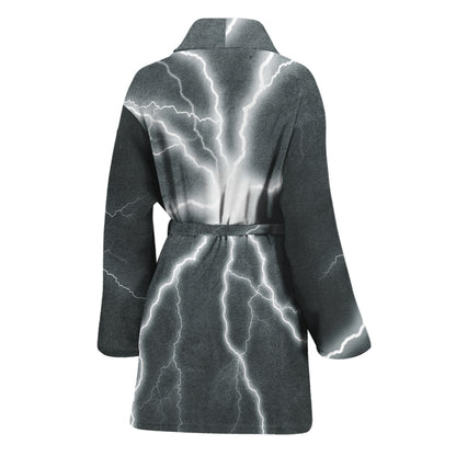 White Lightning Print Women's Bathrobe