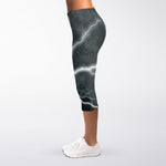 White Lightning Print Women's Capri Leggings