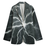 White Lightning Print Women's Cotton Blazer