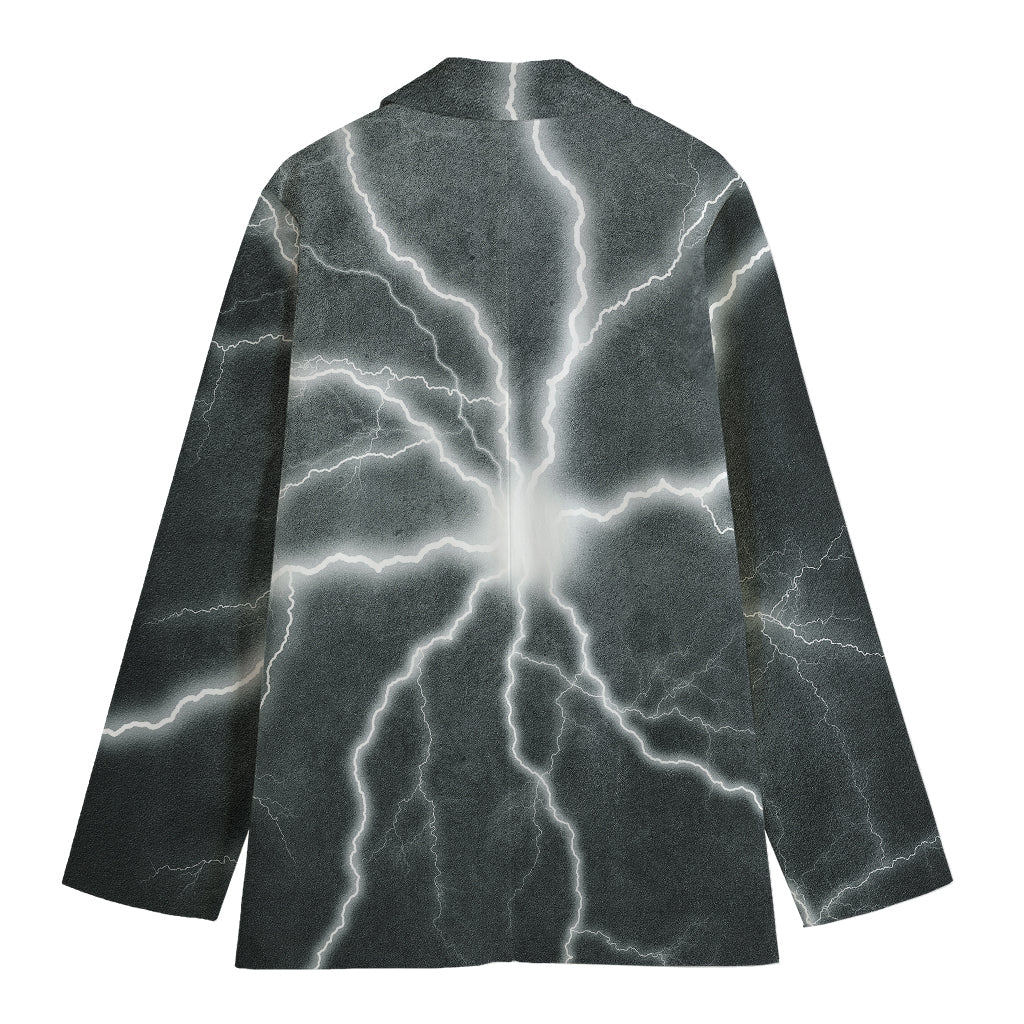White Lightning Print Women's Cotton Blazer