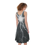 White Lightning Print Women's Sleeveless Dress