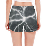 White Lightning Print Women's Split Running Shorts