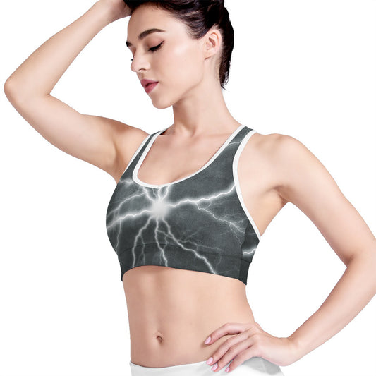 White Lightning Print Women's Sports Bra
