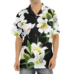 White Lily Print Aloha Shirt