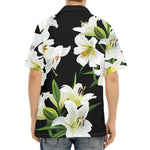 White Lily Print Aloha Shirt