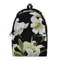 White Lily Print School Backpack