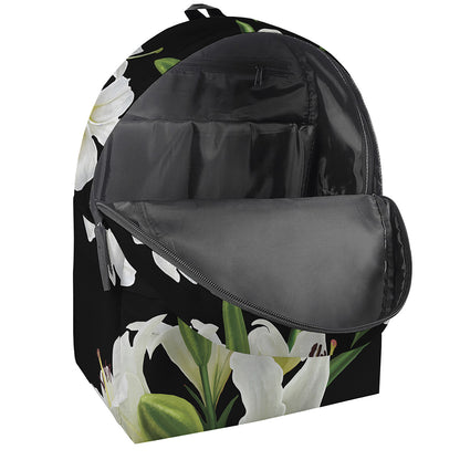 White Lily Print Backpack