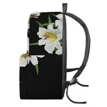 White Lily Print Backpack