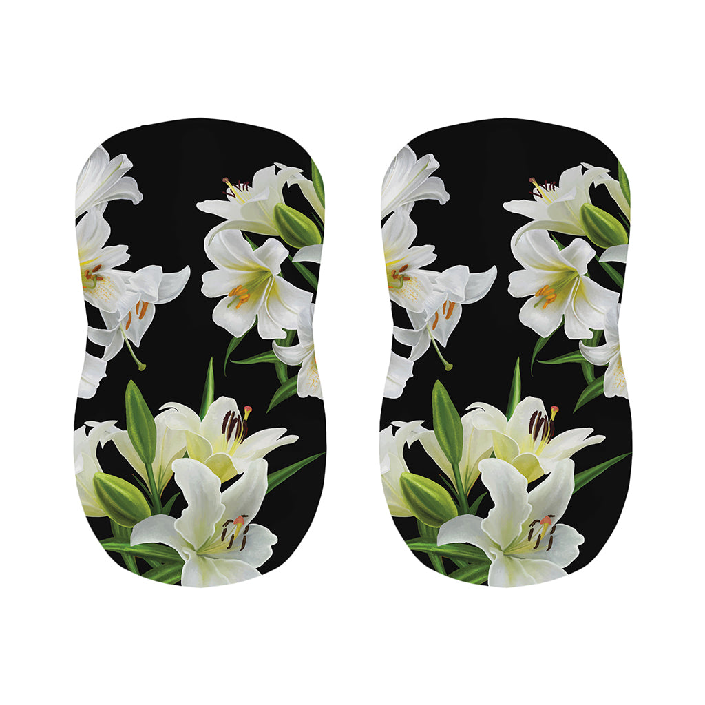 White Lily Print Bar Stool Covers