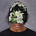 White Lily Print Baseball Cap