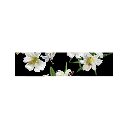White Lily Print Bed Runner