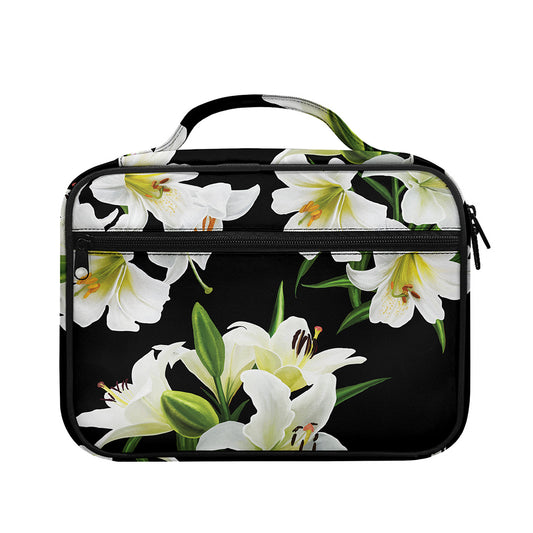 White Lily Print Briefcase Bible Bag