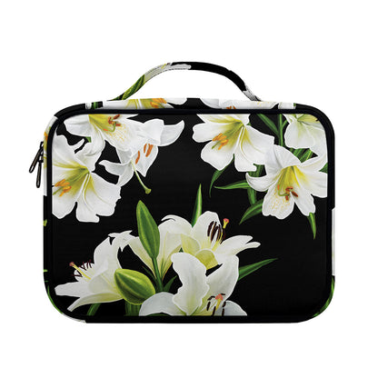 White Lily Print Briefcase Bible Bag