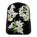White Lily Print Casual Backpack