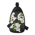 White Lily Print Sling Bag