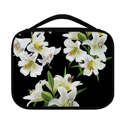 White Lily Print Classic Bible Case