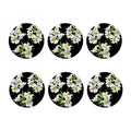 White Lily Print Coaster Set