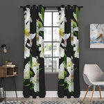White Lily Print Curtain