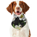 White Lily Print Dog Bandana