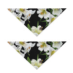 White Lily Print Dog Bandana