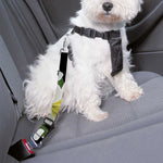 White Lily Print Dog Seat Belt