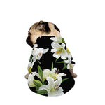 White Lily Print Dog Zip Up Jacket