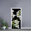 White Lily Print Door Sticker