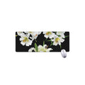 White Lily Print Extended Mouse Pad