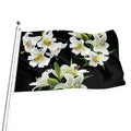 White Lily Print Flag