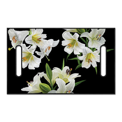 White Lily Print Golf Cart Seat Cover