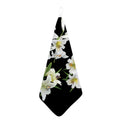 White Lily Print Hand Towel