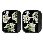 White Lily Print Handle Covers