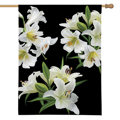 White Lily Print House Flag