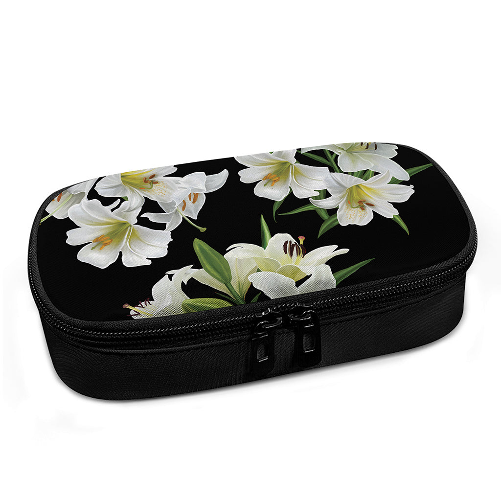 White Lily Print Insulin Cooler Travel Case