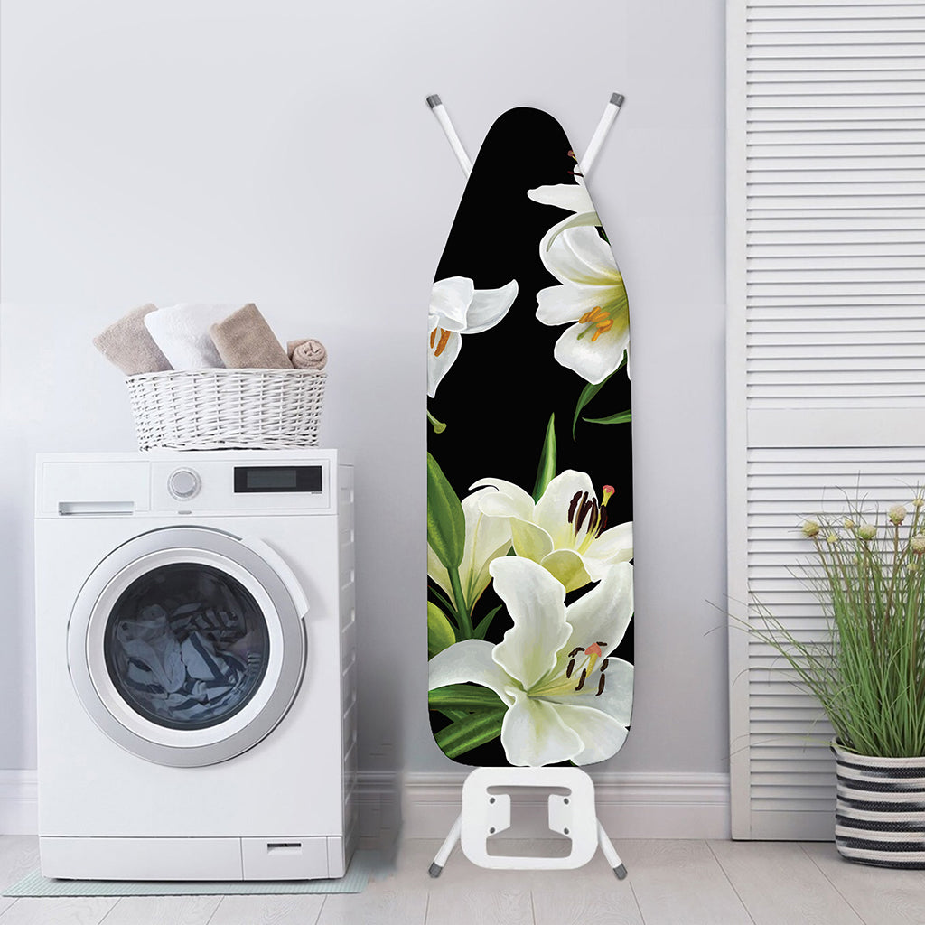 White Lily Print Ironing Board Cover