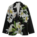 White Lily Print Men's Blazer