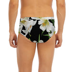 White Lily Print Men's Briefs