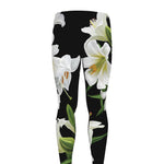 White Lily Print Men's leggings