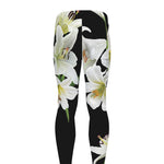 White Lily Print Men's leggings