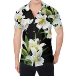White Lily Print Men's Shirt