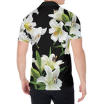 White Lily Print Men's Shirt