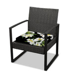 White Lily Print Outdoor Seat Cushion Cover