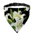 White Lily Print Over The Collar Dog Bandana