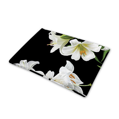 White Lily Print Pet Cooling Mat Cover